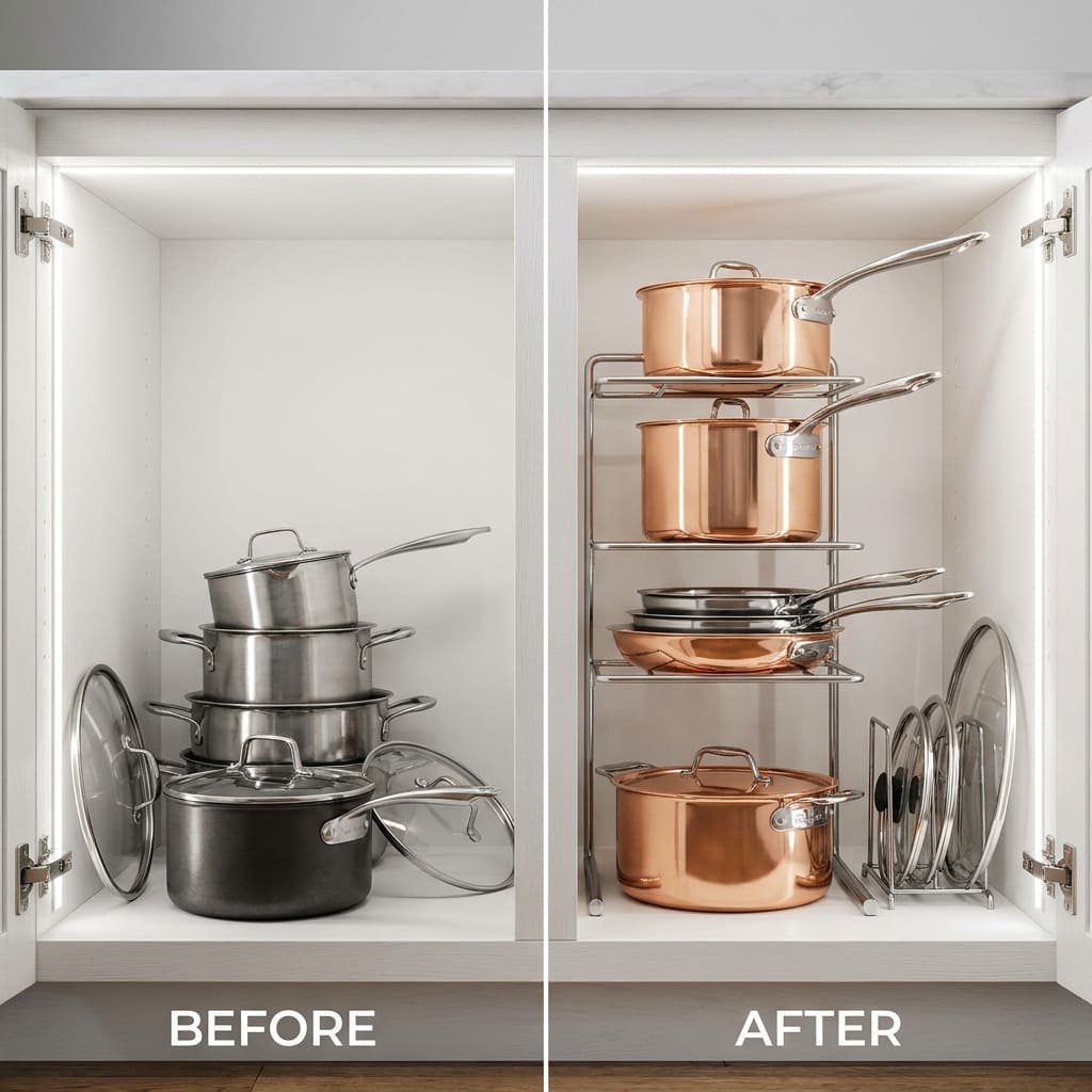 Kitchen Storage Score: 8 Questions to Rate Your Chaos 4 kitchen storage organized cabinet with tiered rack