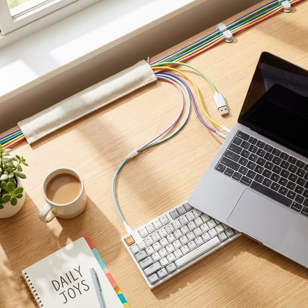 5 Hidden Costs of Cable Clutter (and How to Fix It) 4 cable clutter fixed with organized desk setup